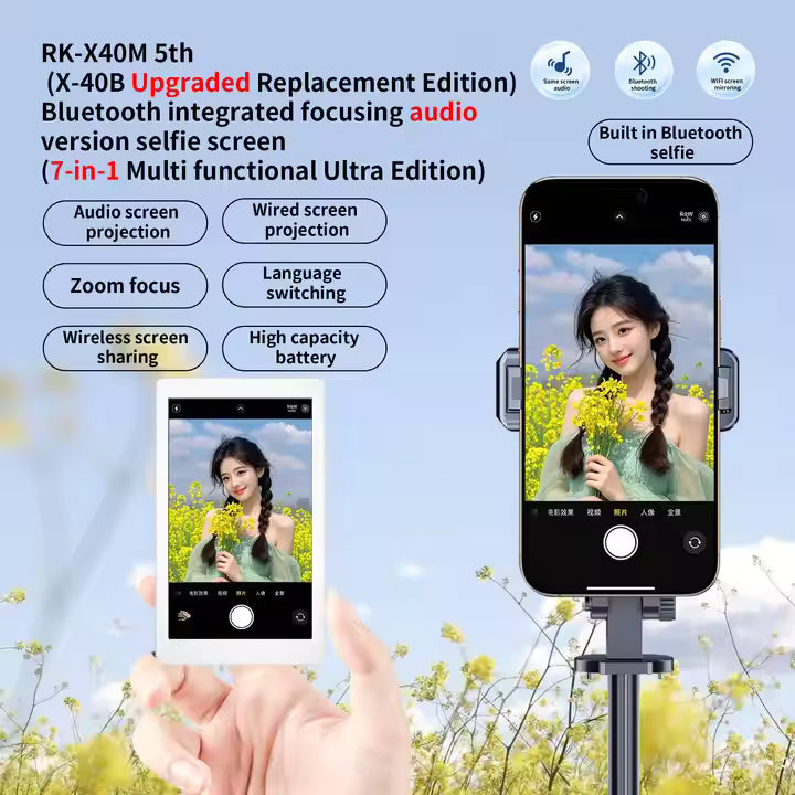 Magnetic Vlog Screen for Smartphone Rear Camera | Ultra Selfie Monitor for Vlogging & Live Streaming | Compatible with iPhone & Android Phones